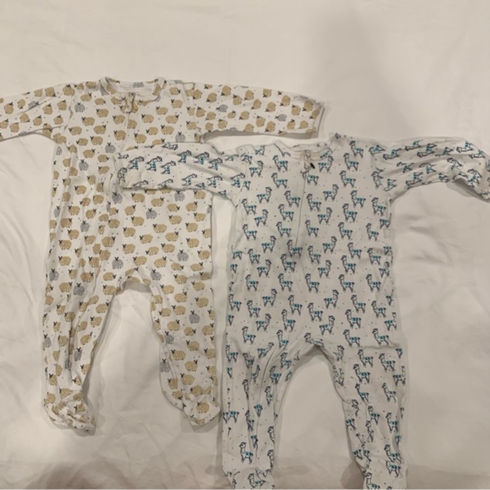Egg Baby Layette Set of 2 100% cotton Printed Pajamas Footies - Unisex - 9 Month